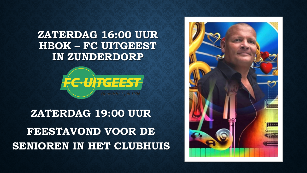 Op zaterdag 16 mei is het vanaf 19:00 uur feest in het clubhuis van FC Uitgeest