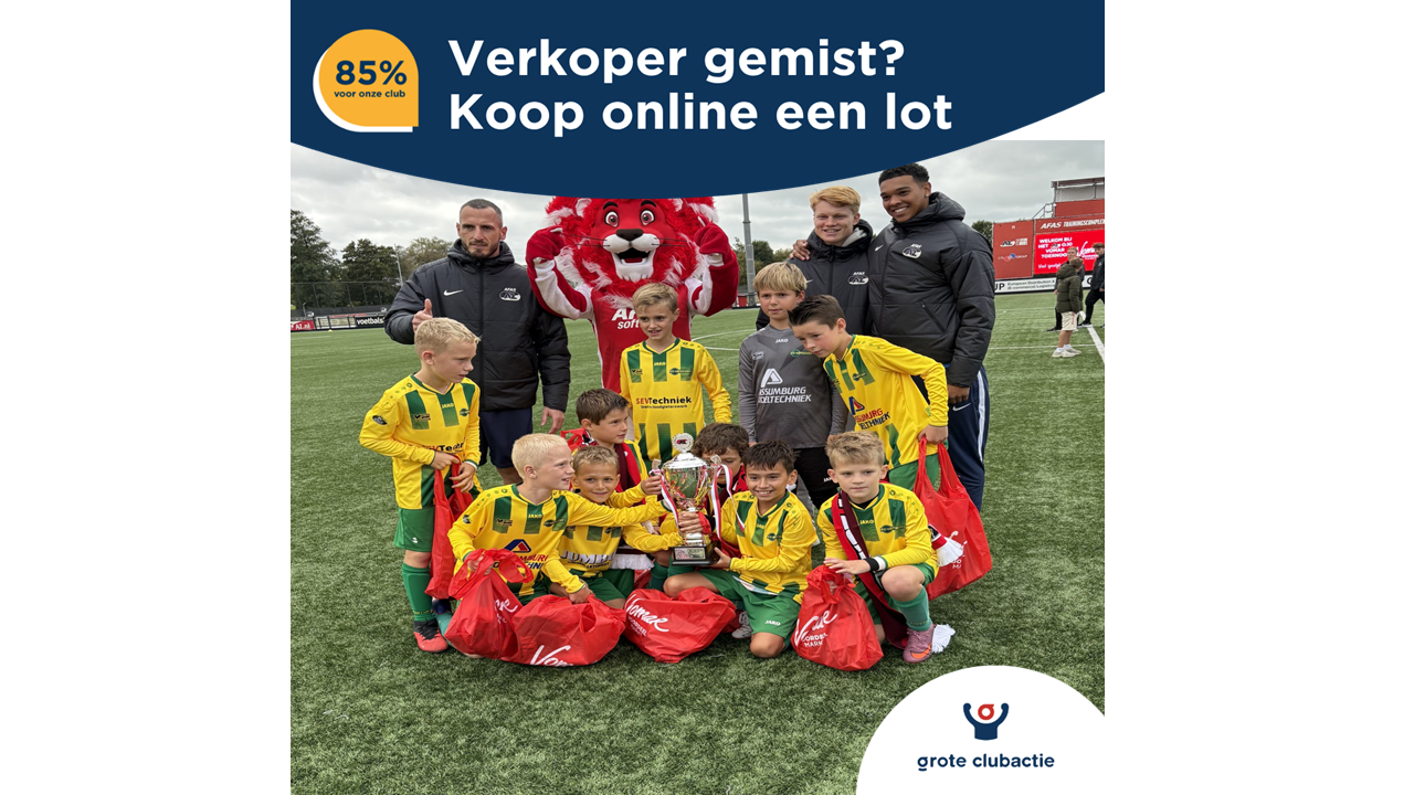 Grote Clubactie – u kunt nog online loten kopen t/m 26 oktober