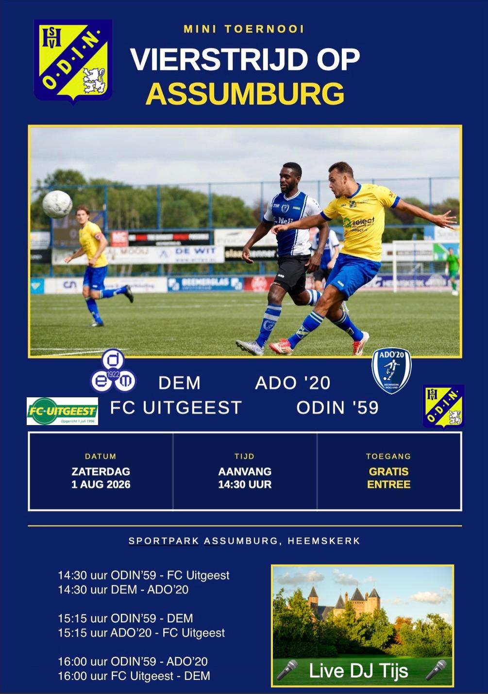 De selectie van FC Uitgeest start op 27 juli met het 2e blok van de voorbereiding en is deelnemer aan het Mini Toernooi op Assumburg