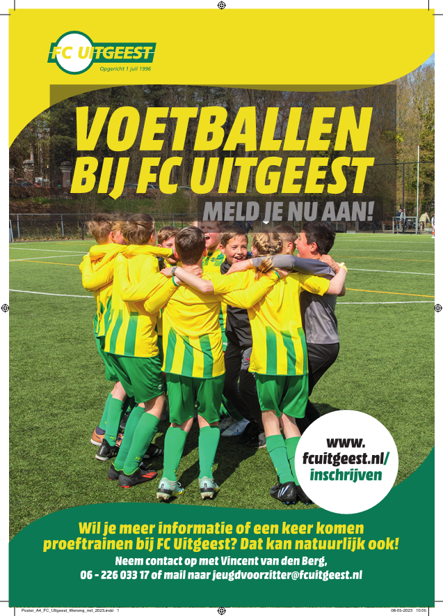 Voorlopige teamindelingen voor de FC Uitgeest jeugd seizoen 2025-2026