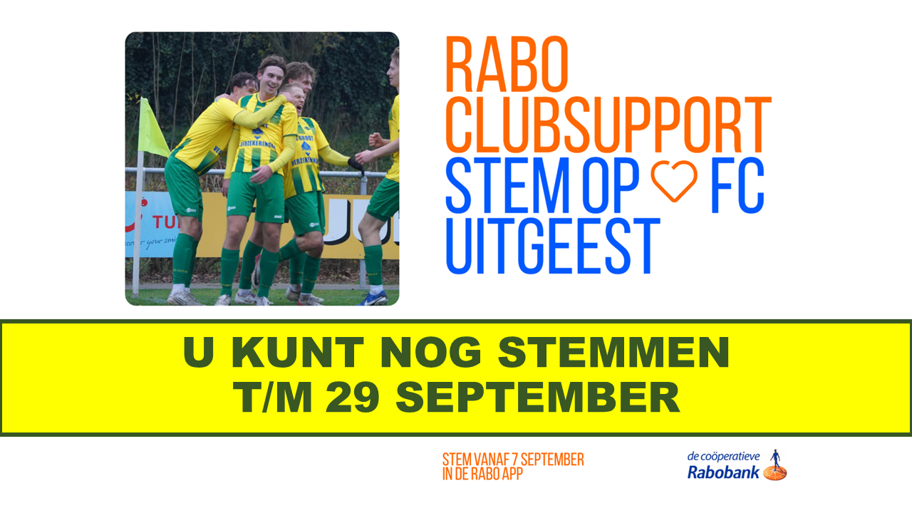 FC Uitgeest doet ook dit jaar weer mee met Rabo ClubSupport!